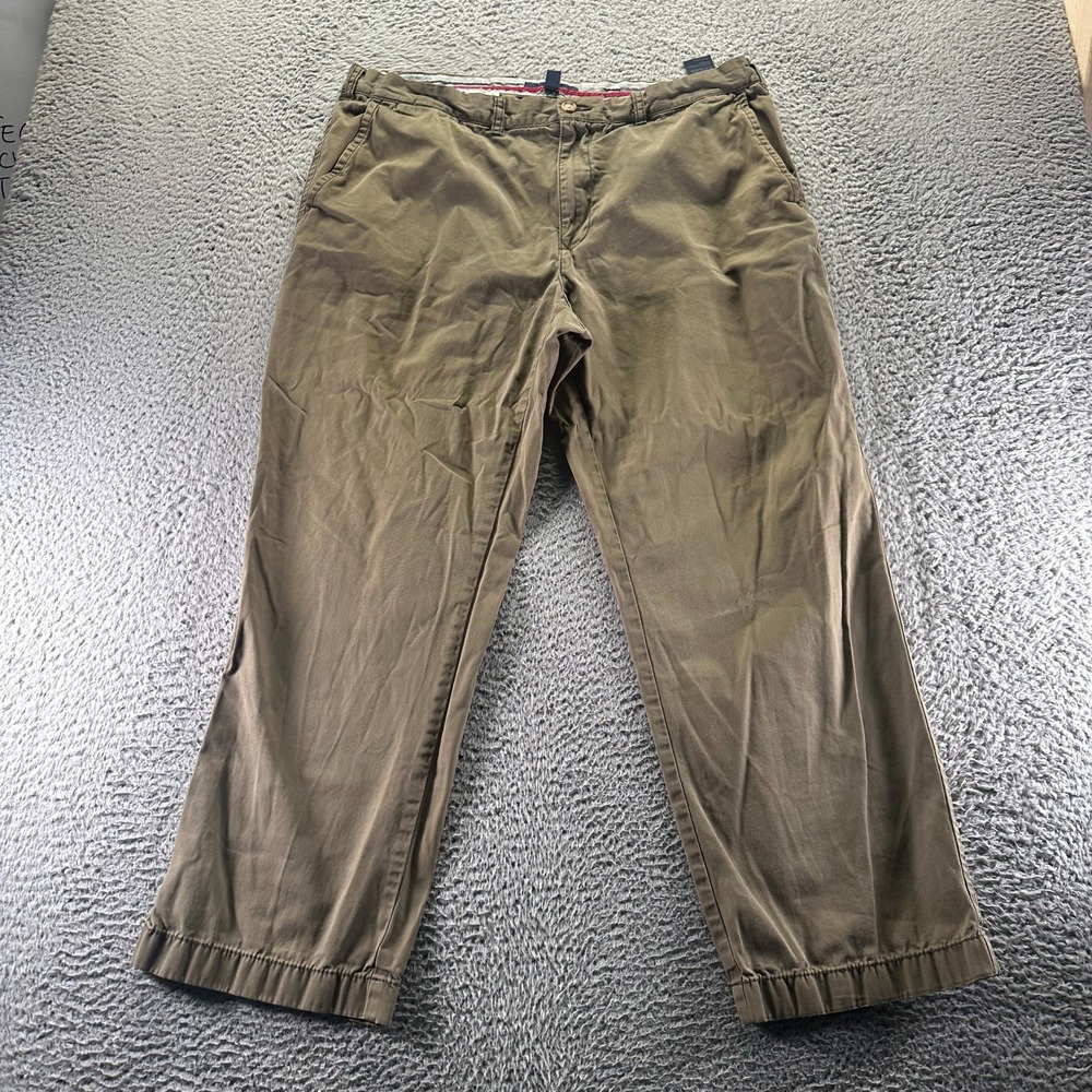 Tommy Hilfiger Pant Mens 38x30 Brown Cotton Khakis Straight Leg Utility Workwear